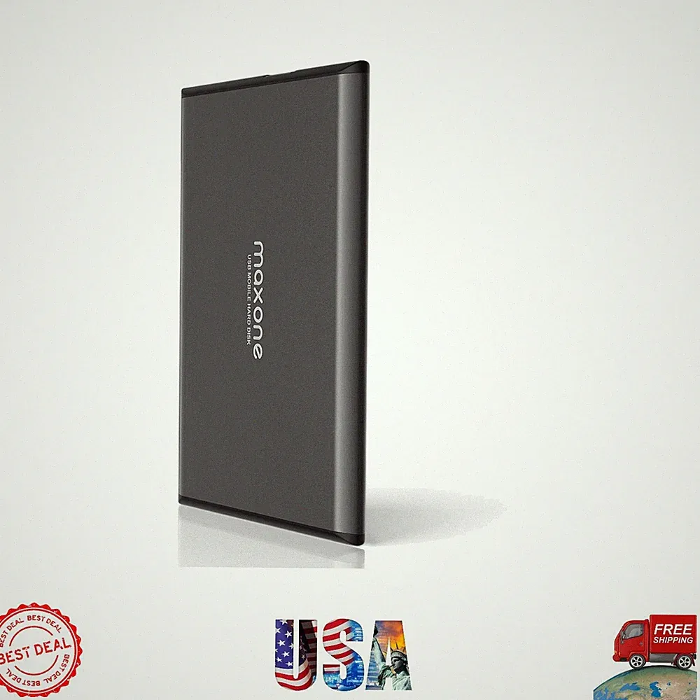 Sleek 1TB Portable External Hard Drive - USB 3.0 Ready, Perfect for Modern Users
